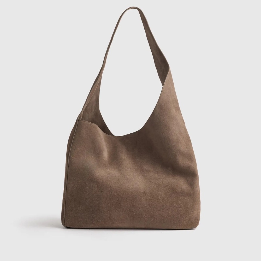 Quince Italian Suede Slouchy Shoulder Bag